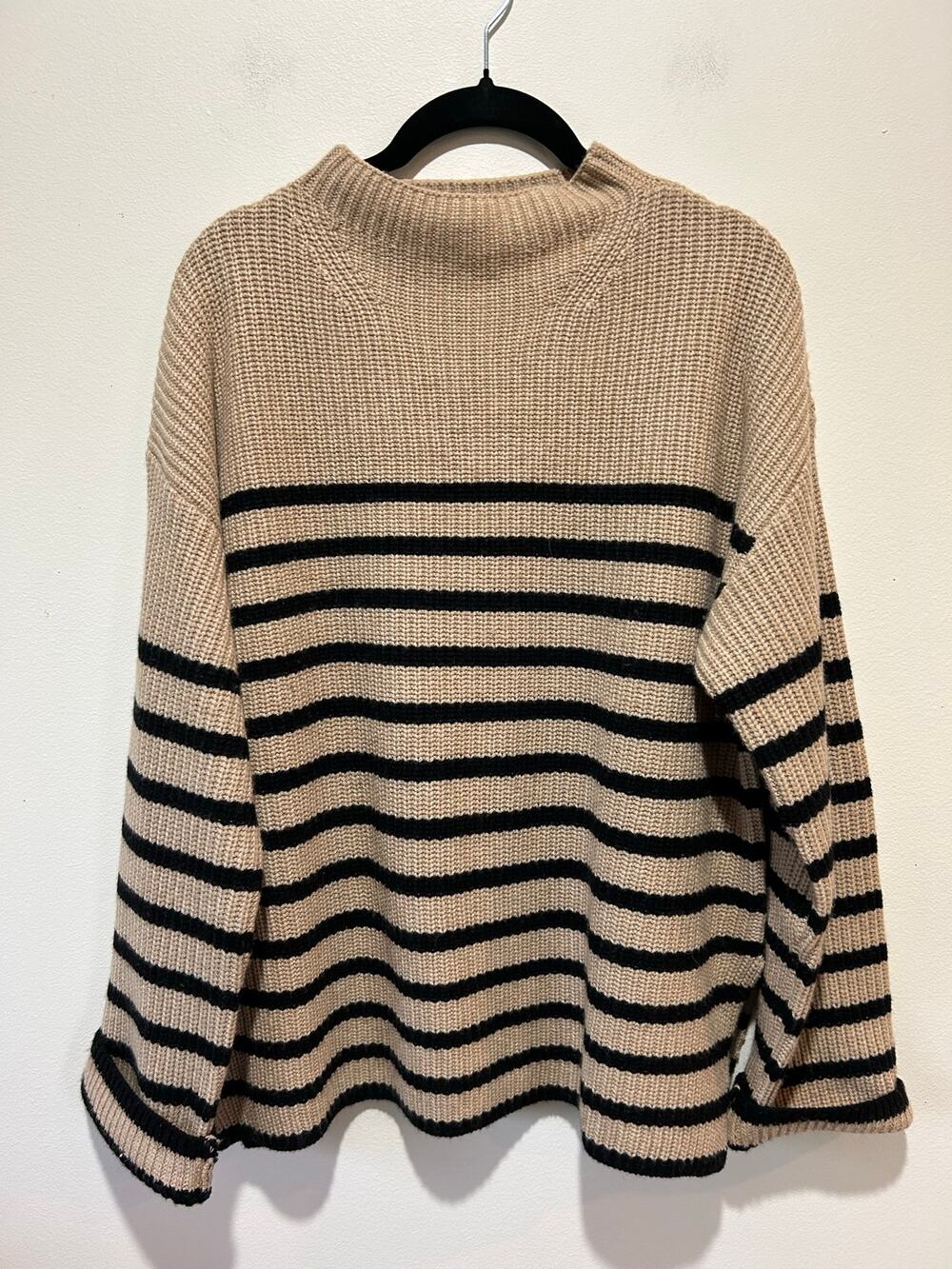 Rails Claudia sweater camel ebony size M mock neck knit cashmere wool blend